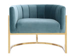 Amelie Sea Blue/Gold Chair