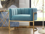 Amelie Sea Blue/Gold Chair