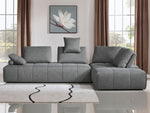 Ceres Space Gray 2-Piece Sectional Sofa/Lounger with Moveable Backrests