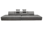 Ceres Space Gray 2-Piece Sectional Sofa/Lounger with Moveable Backrests