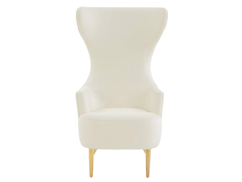 Chiara Cream Channel Tufted Wingback Chair