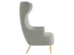Chiara Gray Channel Tufted Wingback Chair