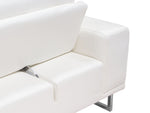 Easton White Sofa with Adjustable Backrests