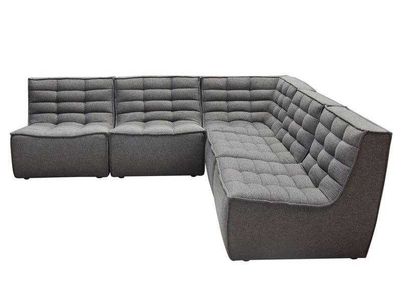 Hollis Gray Modular 5-Piece Sectional Sofa