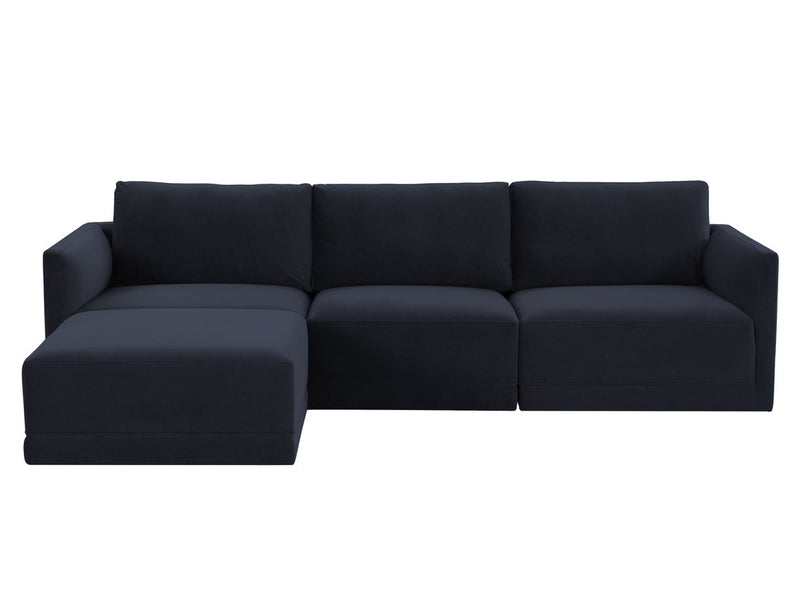 Jameson Navy Modular 4-Piece Sectional Sofa