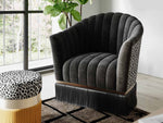 Layla Black/Leopard Swivel Chair