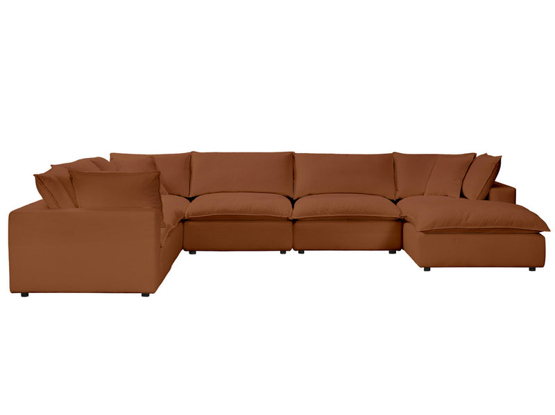 Nova Rust Modular 7-Piece Sectional Sofa