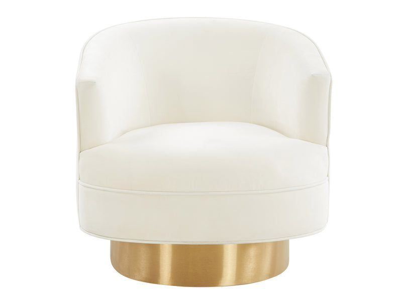 Taya Cream/Gold Swivel Chair