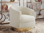 Taya Cream/Gold Swivel Chair