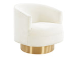 Taya Cream/Gold Swivel Chair